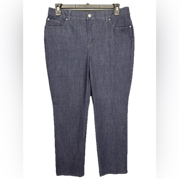 Chico's Jeans Size 2/Large Short Blue Fabulously Slimming Stretch Straight Denim - Picture 1 of 11